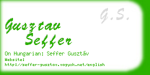 gusztav seffer business card